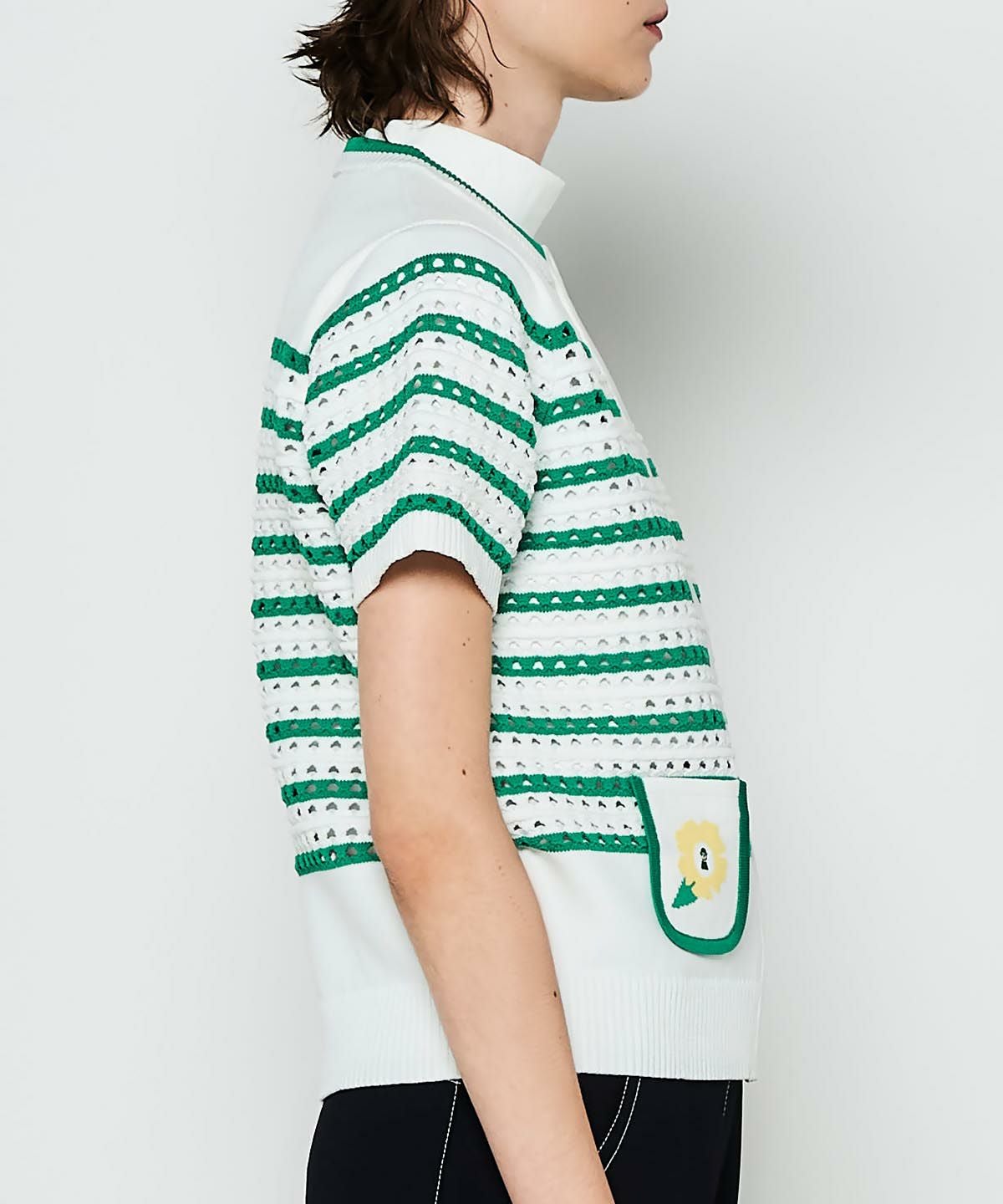 モデル着用画像（ホワイト×グリーン）