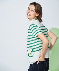 モデル着用画像（ホワイト×グリーン）