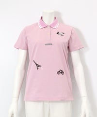 モチーフ刺繍UV速乾ポロシャツ(ピンク)
