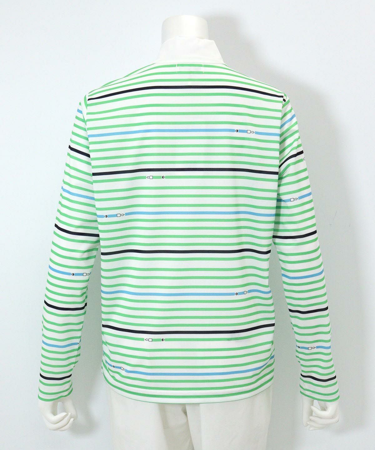 マルチボーダープルオーバー 後ろ（ライトグリーン）