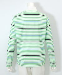 マルチボーダープルオーバー 後ろ（ライトグリーン）