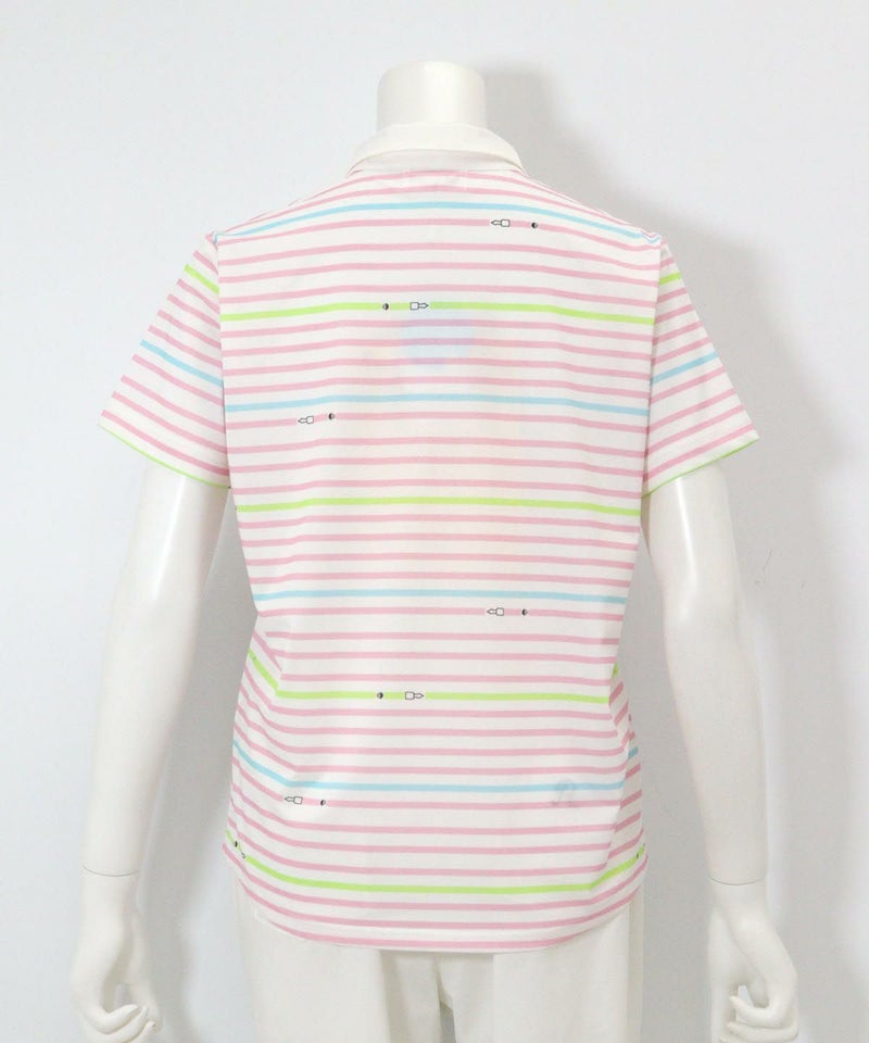 万年筆ボーダーポロシャツ（ピンク）