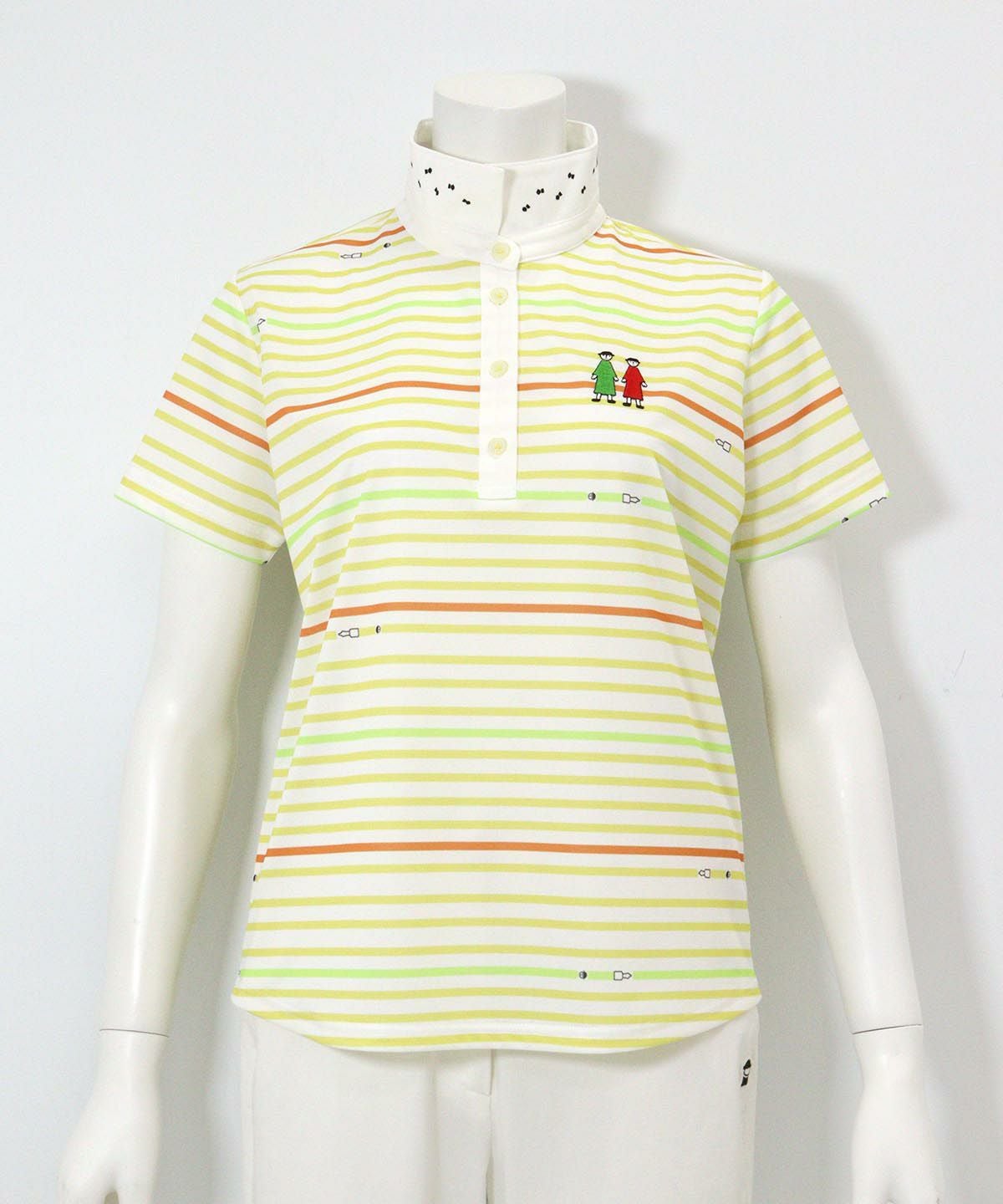 万年筆ボーダーポロシャツ（イエロー）