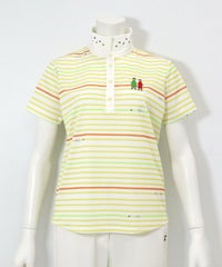 万年筆ボーダーポロシャツ（イエロー）