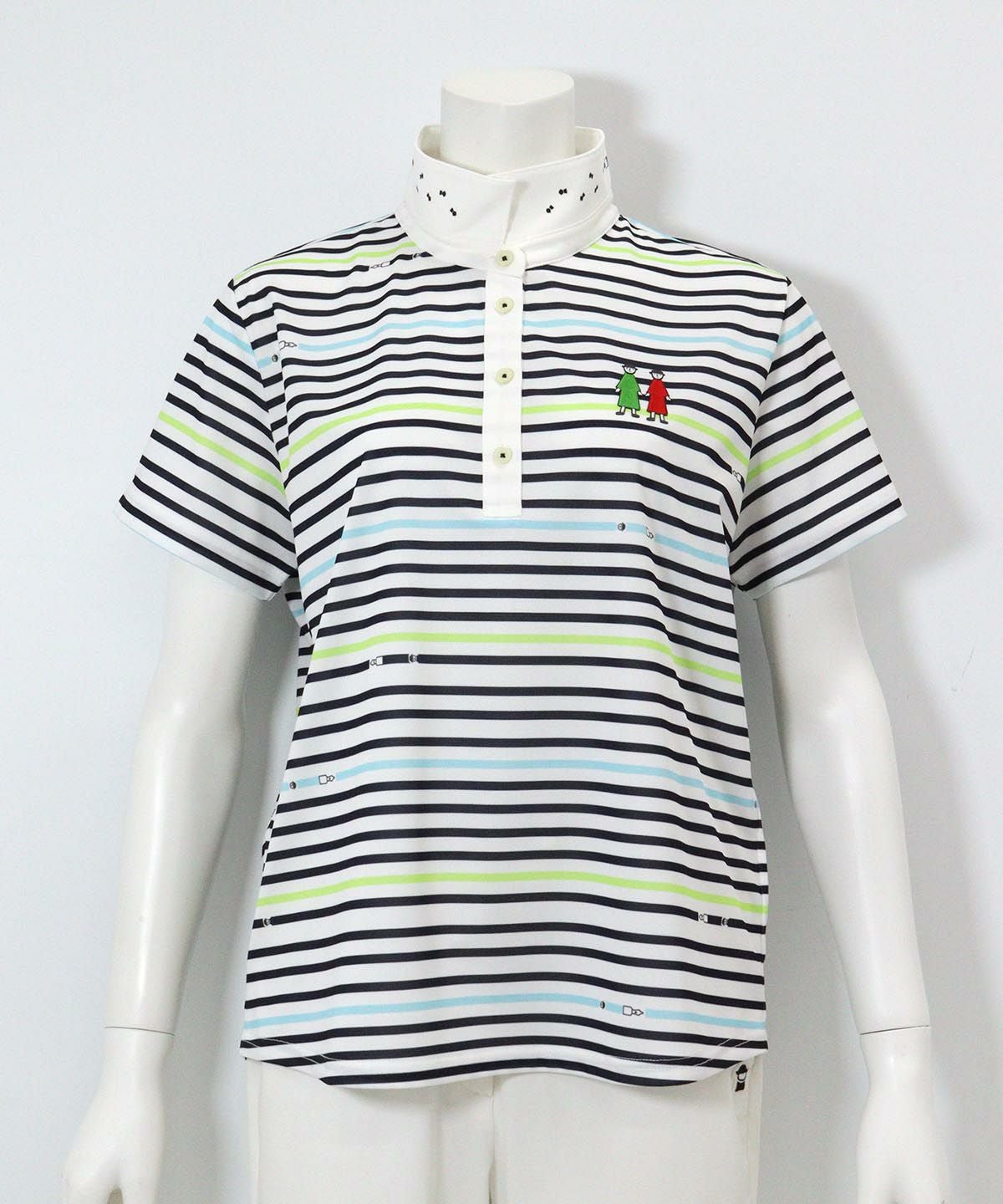 万年筆ボーダーポロシャツ（ネイビー）