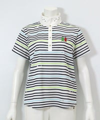 万年筆ボーダーポロシャツ（ネイビー）