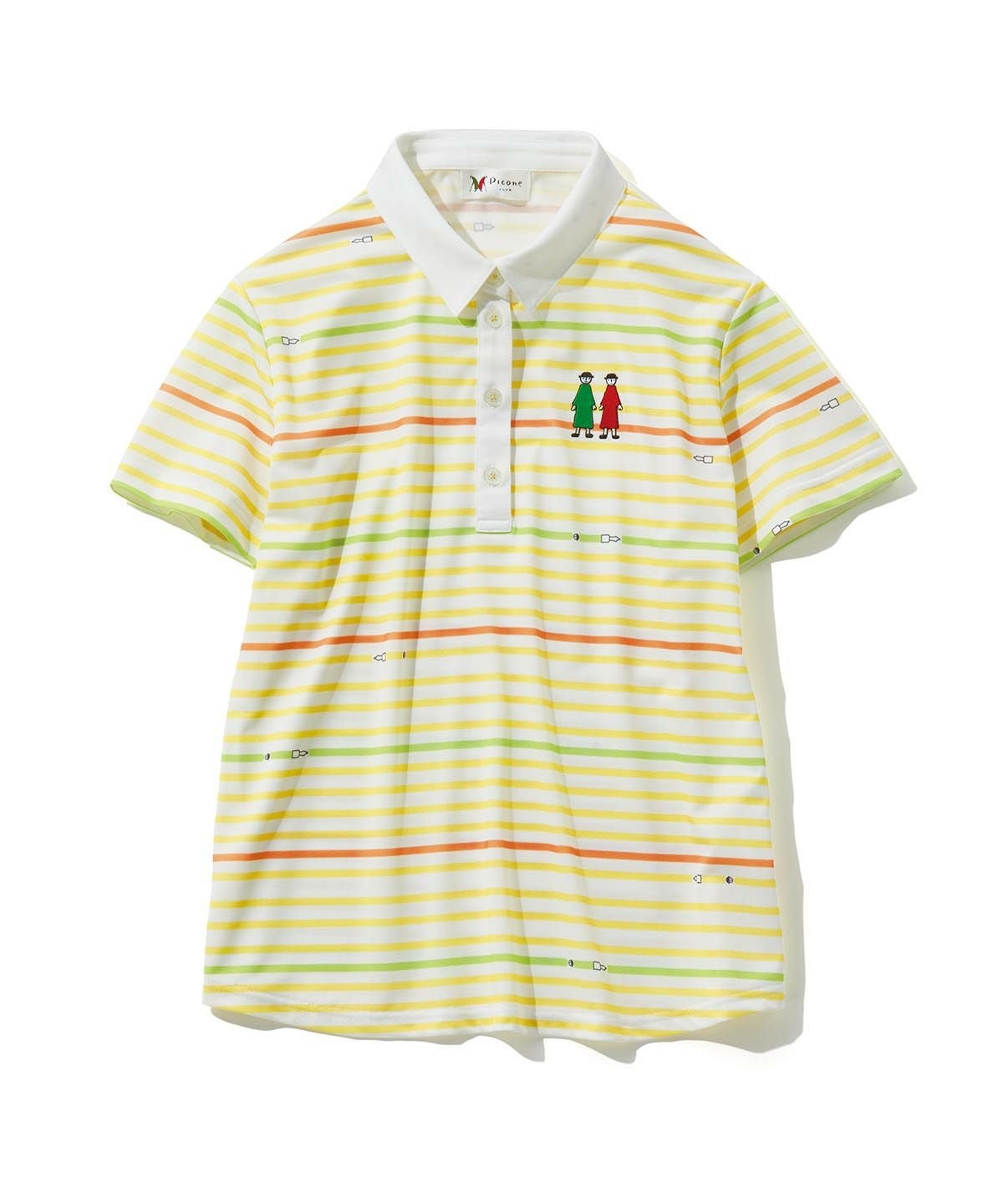 万年筆ボーダーポロシャツ（イエロー）