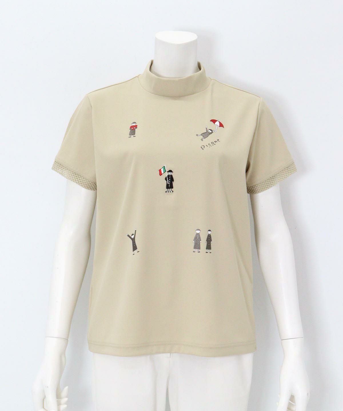 ポイント刺繍UV冷感プルオーバー(ベージュ)