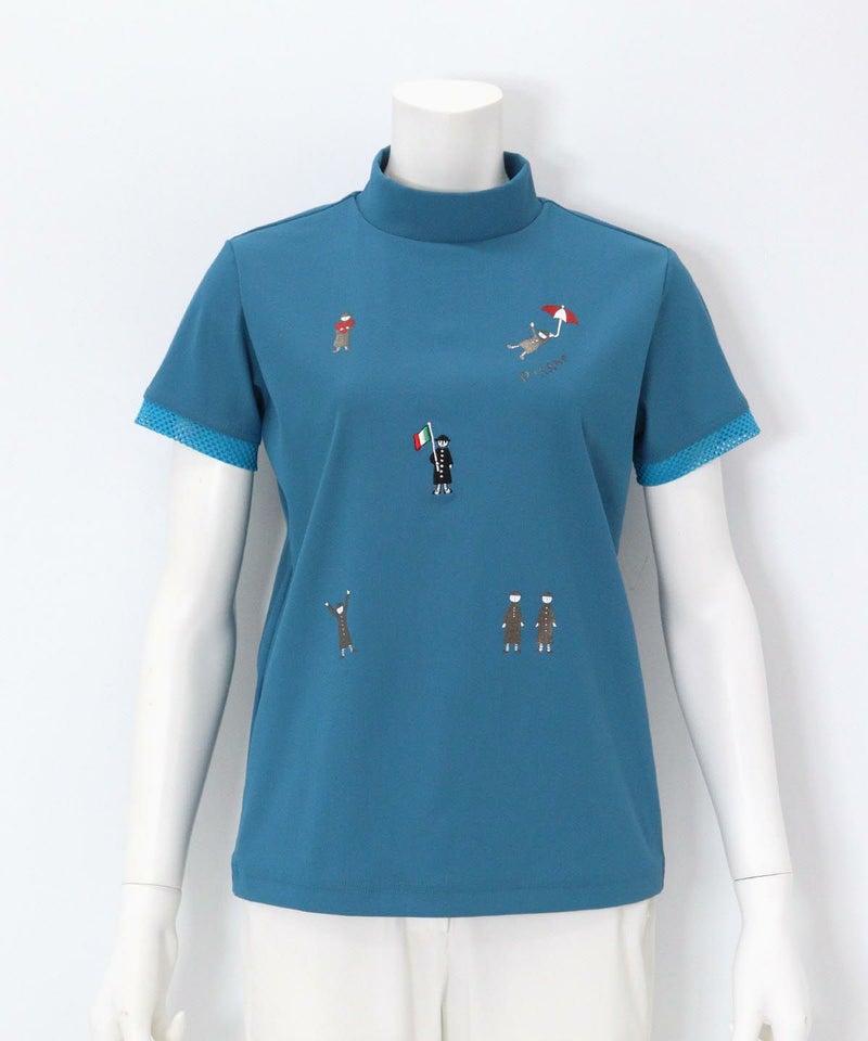 ポイント刺繍UV冷感プルオーバー(ライトブルー)