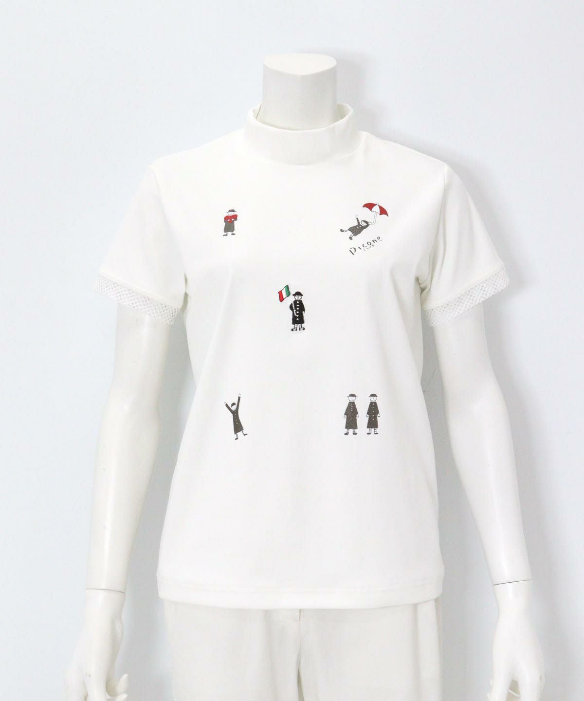 ポイント刺繍UV冷感プルオーバー(ホワイト)