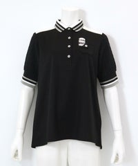 袖切替ポロチュニック（ブラック）