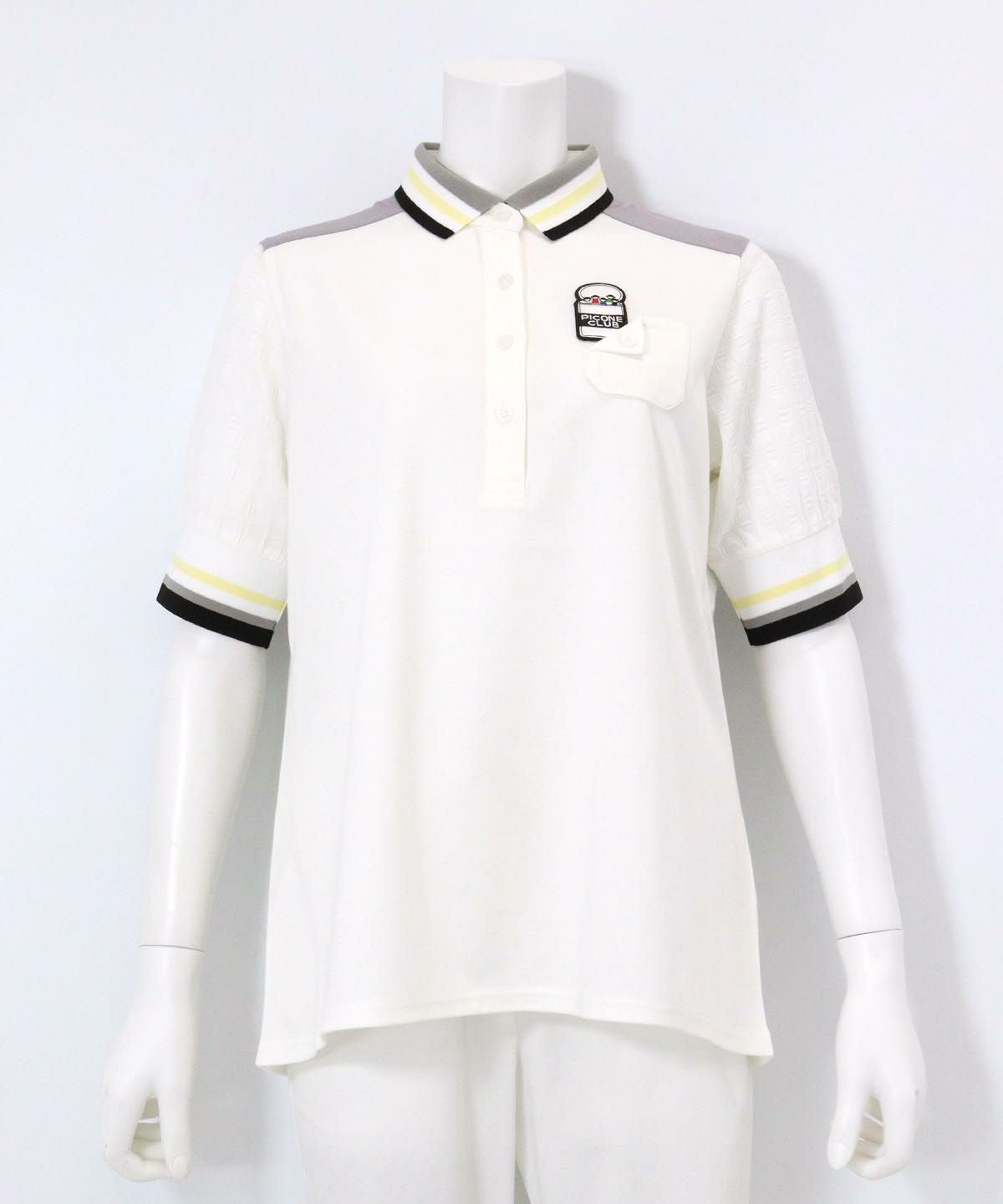 袖切替ポロチュニック（ホワイト）