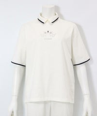 プードルモチーフ半袖ポロシャツ（ホワイト）