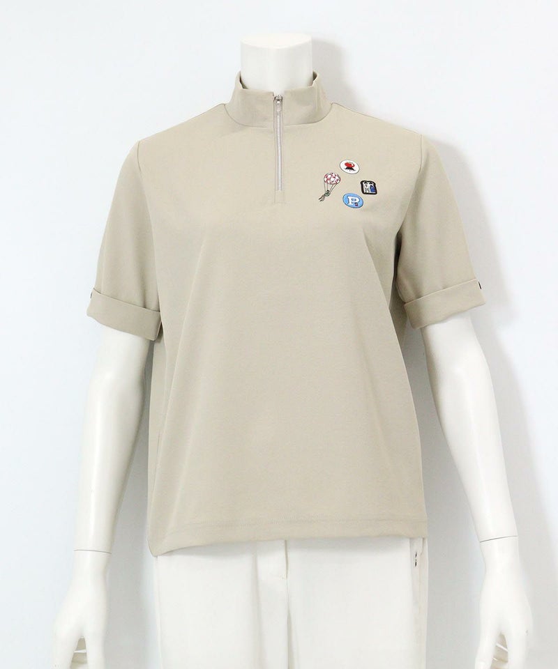 ハーフジップUVプルオーバー（ベージュ）
