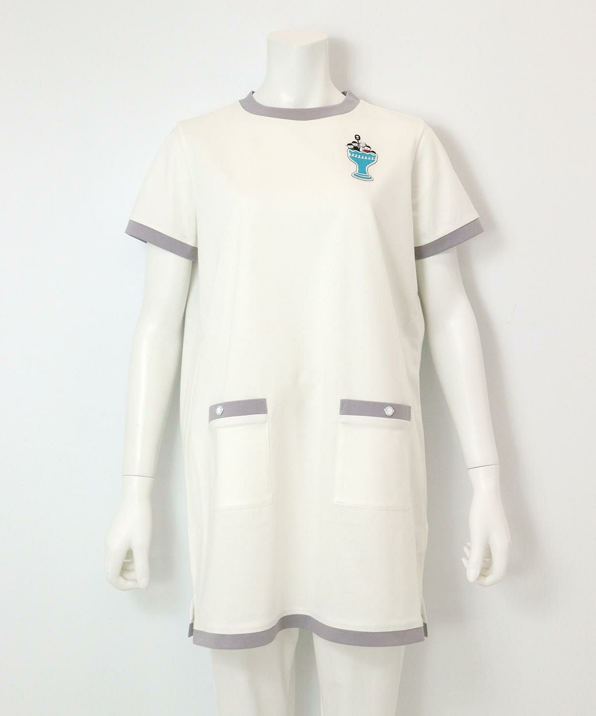 UVチュニック丈プルオーバー（ホワイト）