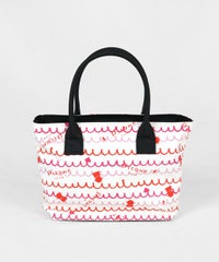 波ボーダー柄バッグ（ホワイト×レッド）