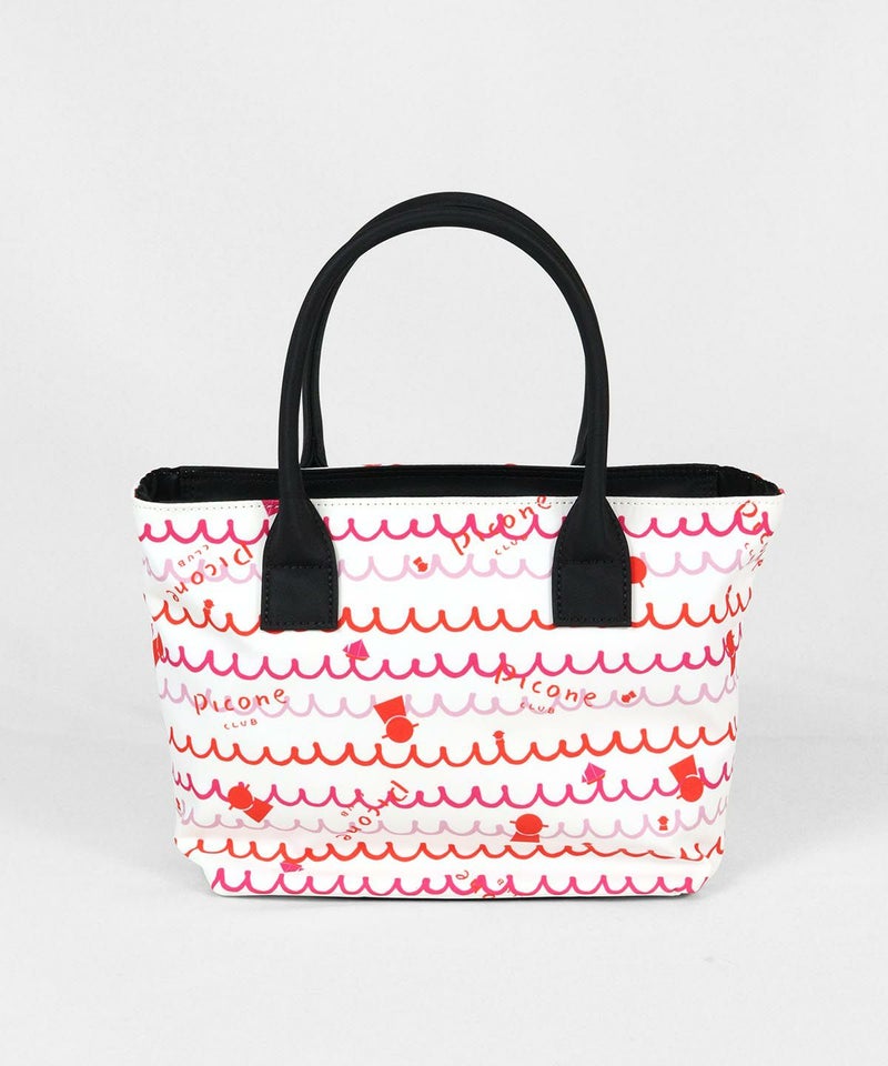 波ボーダー柄バッグ（ホワイト×レッド）