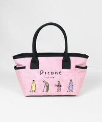 ストライプ柄刺繍バッグ（ピンク）