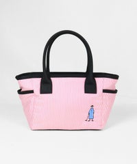 ストライプ柄刺繍バッグ後（ピンク）