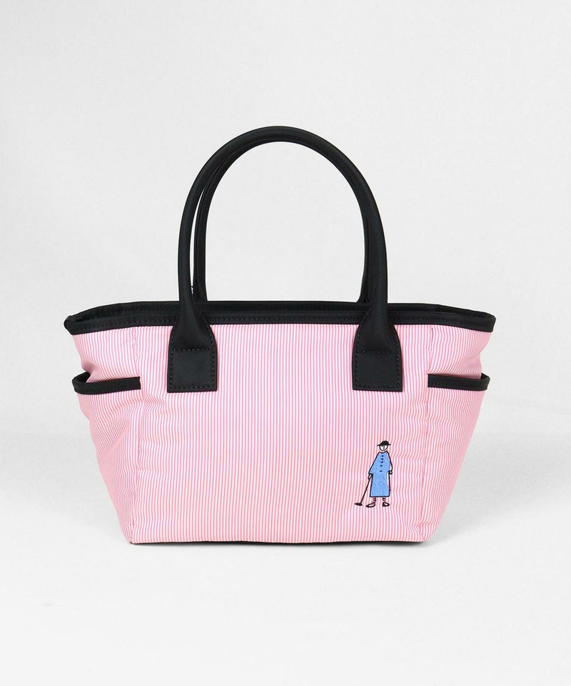 ストライプ柄刺繍バッグ後（ピンク）