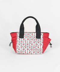 ピコ柄切替バッグ（レッド）