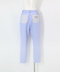 UV速乾ストライプ柄ポケットパンツ後（ライトブルー）