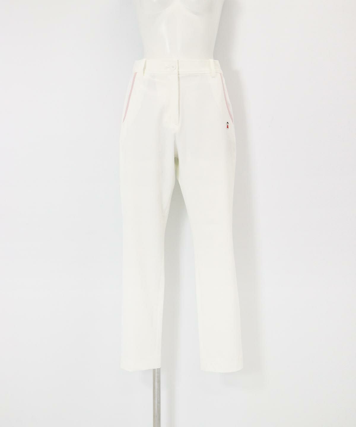 UV速乾ストライプ柄ポケットパンツ（ホワイト）