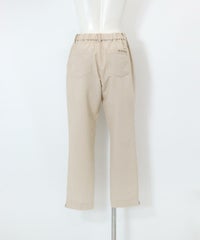 冷感ピコ刺繍ストライプパンツ後（ベージュ）