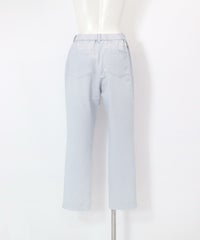 冷感ピコ刺繍ストライプパンツ後（ブルー）