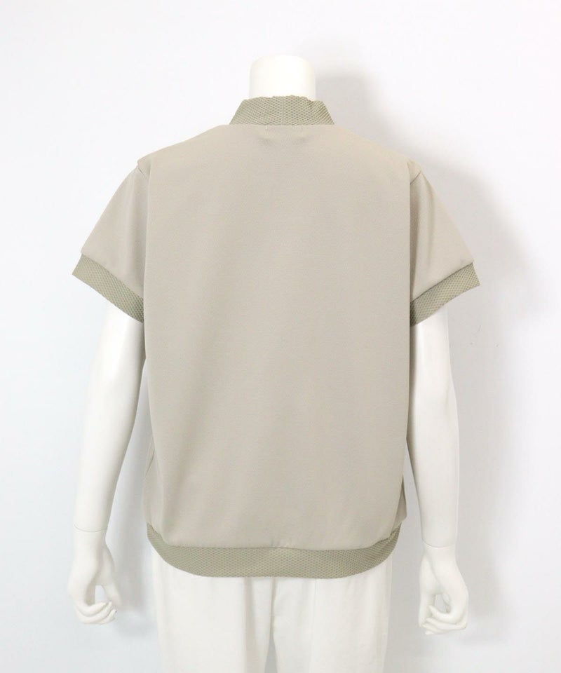 スパンコール刺繍ハイネックプルオーバー後(ベージュ）