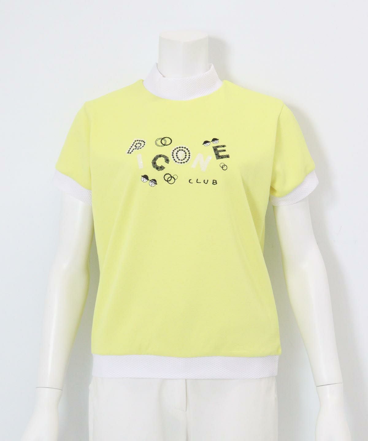 スパンコール刺繍ハイネックプルオーバー(イエロー）