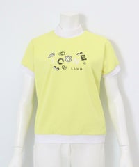 スパンコール刺繍ハイネックプルオーバー(イエロー）