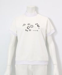 スパンコール刺繍ハイネックプルオーバー(ホワイト）