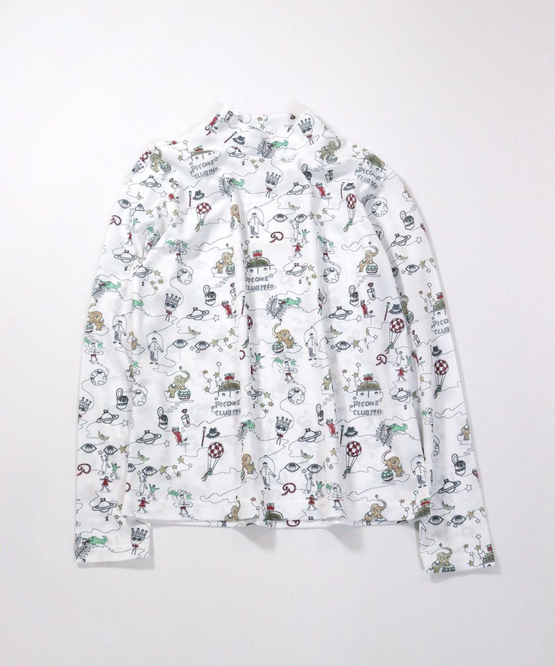 総イラストUV冷感プルオーバー（ホワイト）