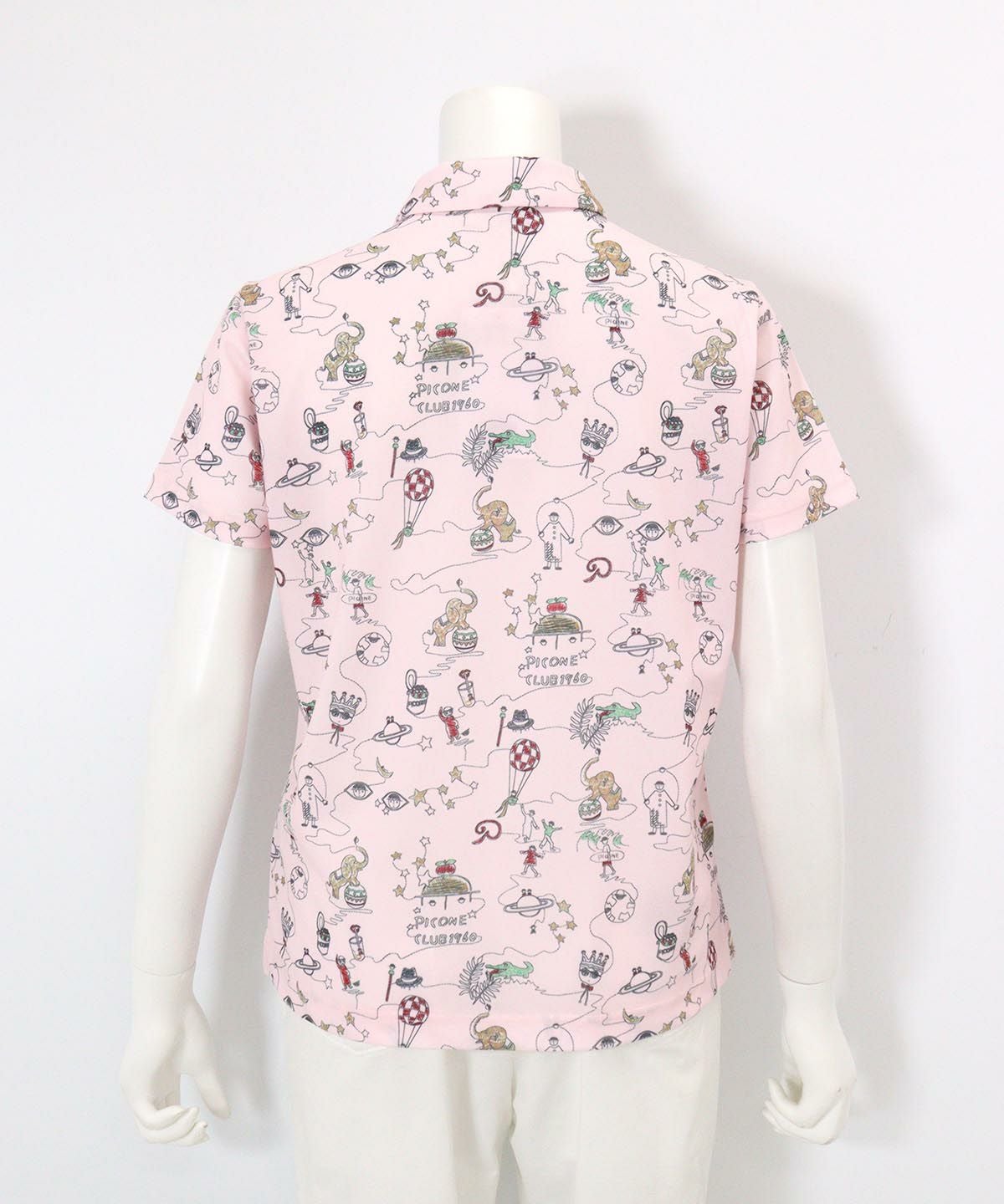 UV冷感アートポロシャツ(ピンク)後ろ