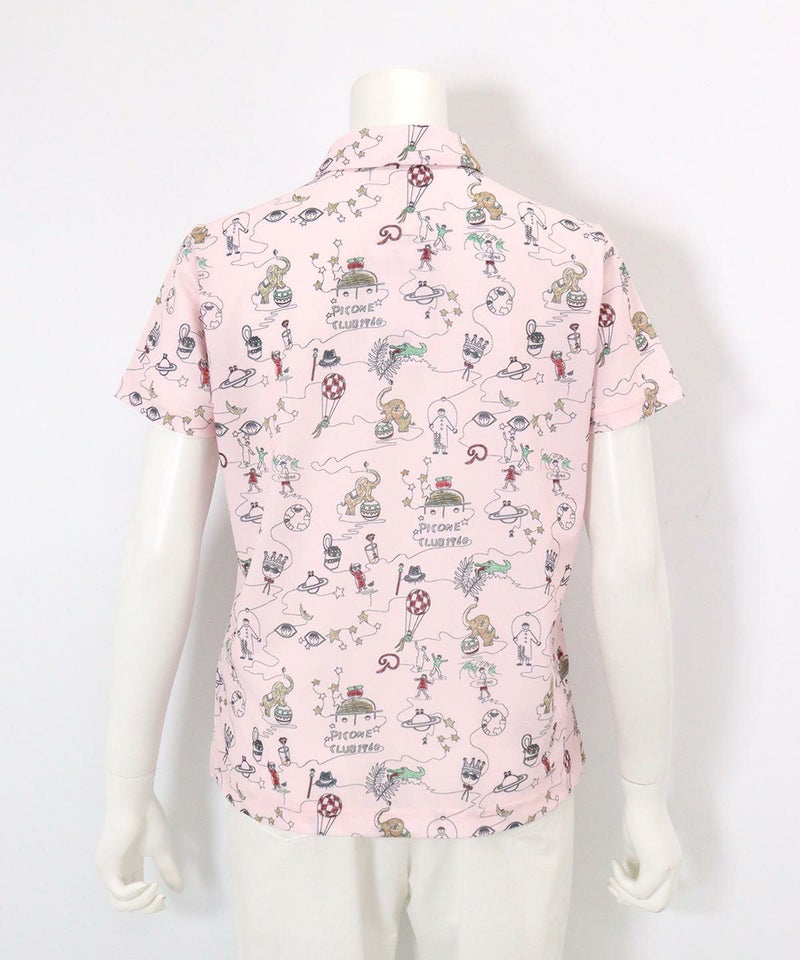 UV冷感アートポロシャツ(ピンク)後ろ