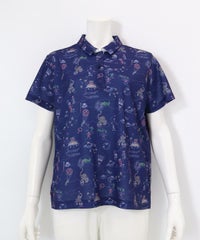 UV冷感アートポロシャツ(ネイビー)