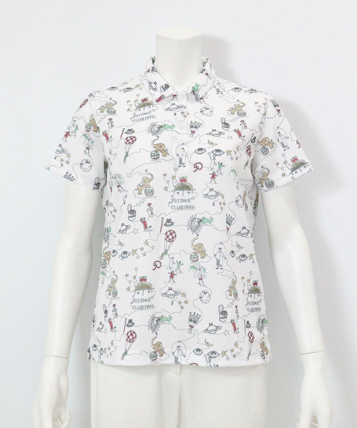 UV冷感アートポロシャツ(ホワイト)