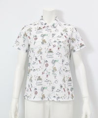 UV冷感アートポロシャツ(ホワイト)