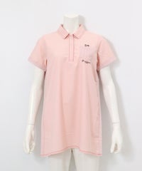 サッカーストライプ切替UV冷感ポロシャツ(ピンク)