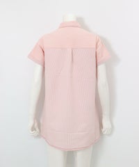 サッカーストライプ切替UV冷感ポロシャツ(ピンク)後ろ