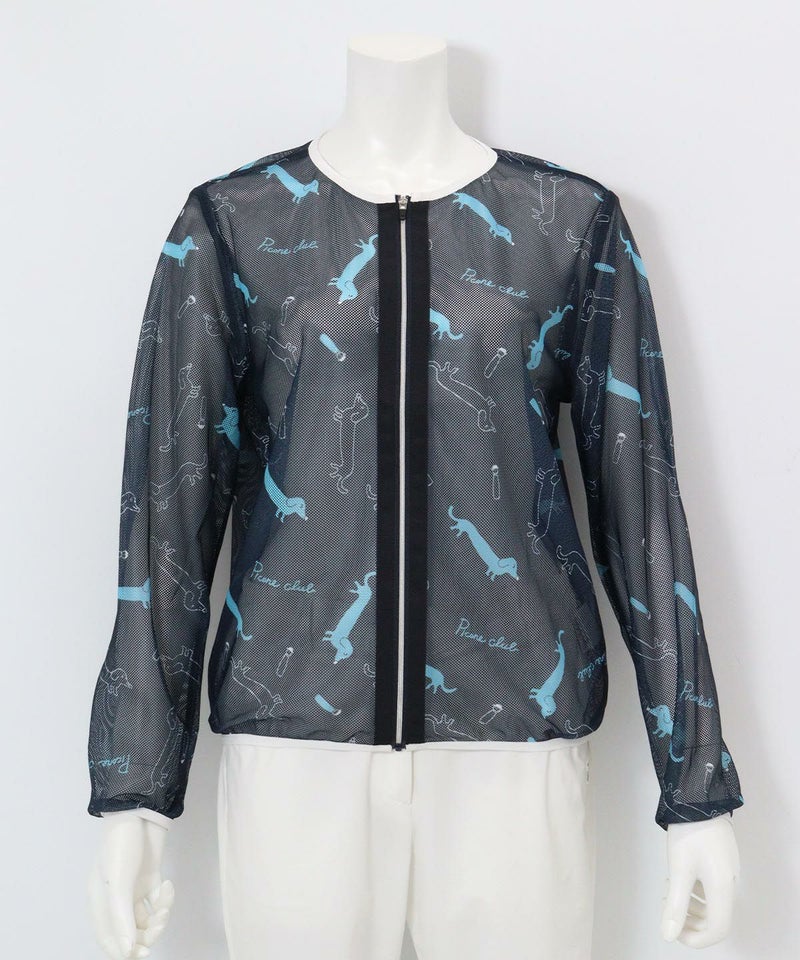 ダックス柄メッシュ速乾ブルゾン(ネイビー)