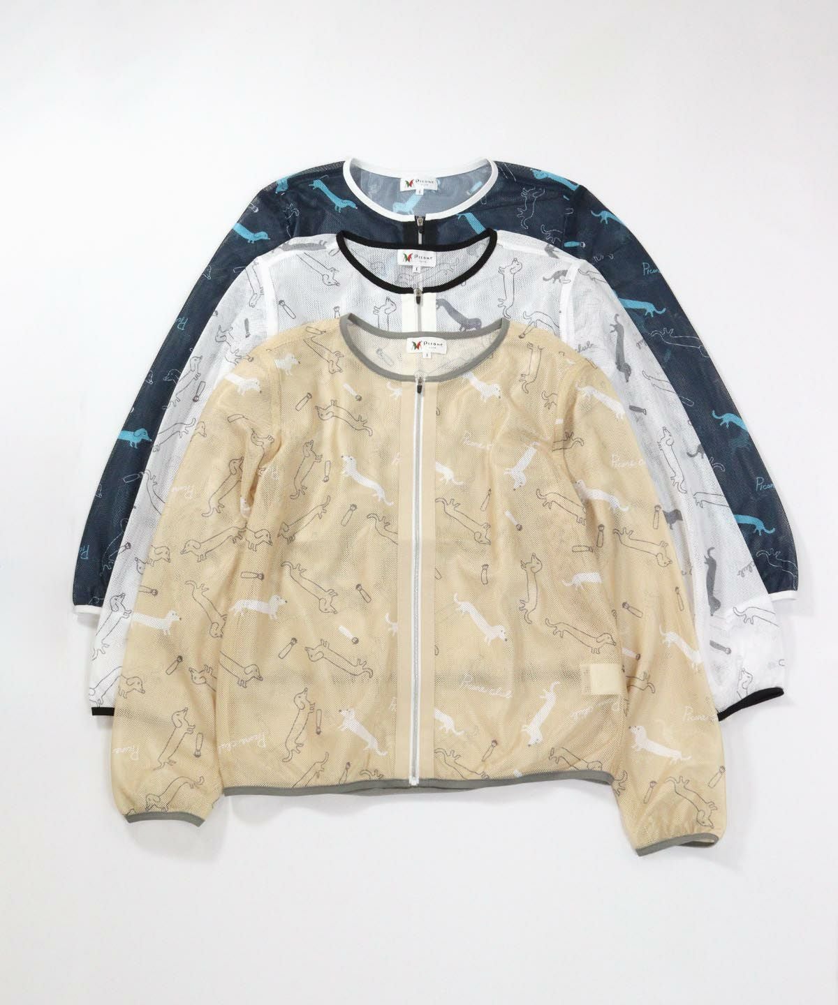 美品✨PICONE CLUB ダックス柄メッシュ速乾ブルゾン ゴルフ 春夏 Ⅱ ダックス柄メッシュ速乾ブルゾン|ピッコーネクラブ-アウトレット