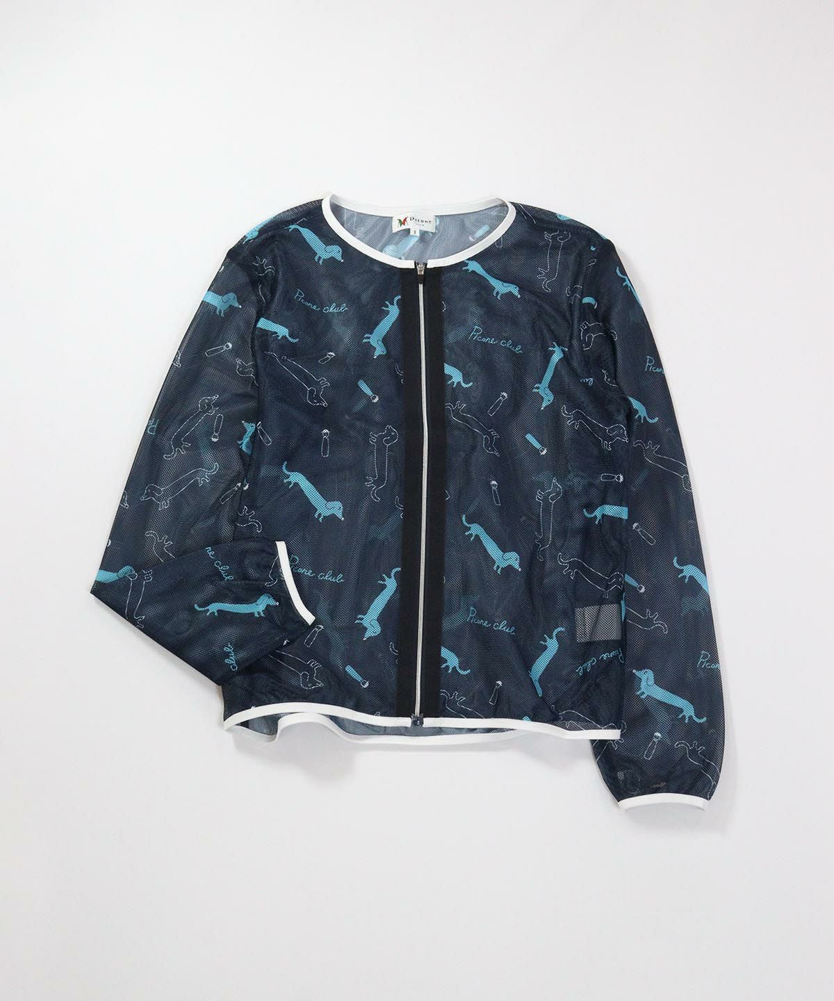 美品✨PICONE CLUB ダックス柄メッシュ速乾ブルゾン ゴルフ 春夏 Ⅱ ダックス柄メッシュ速乾ブルゾン|ピッコーネクラブ-アウトレット