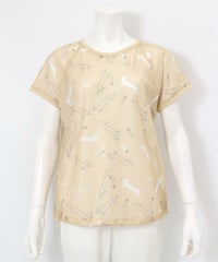 ダックス柄シアープルオーバー(ベージュ)