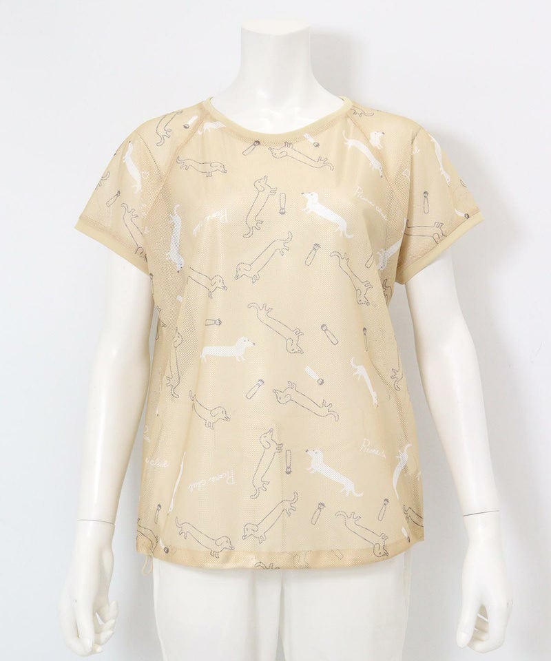 ダックス柄シアープルオーバー(ベージュ)