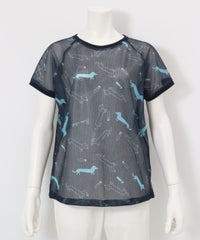 ダックス柄シアープルオーバー(ネイビー)