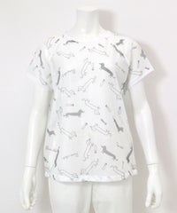 ダックス柄シアープルオーバー(ホワイト)