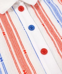 ボタン部分（レッド×ブルー）