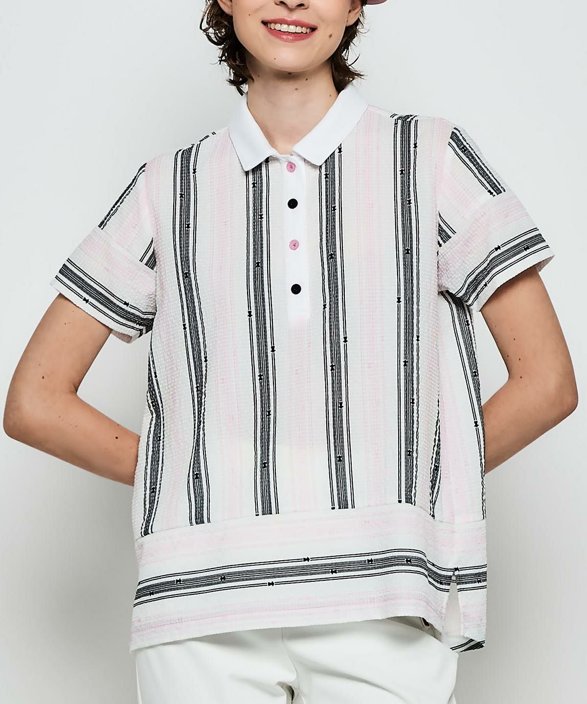 モデル着用画像（ブラック×ピンク）